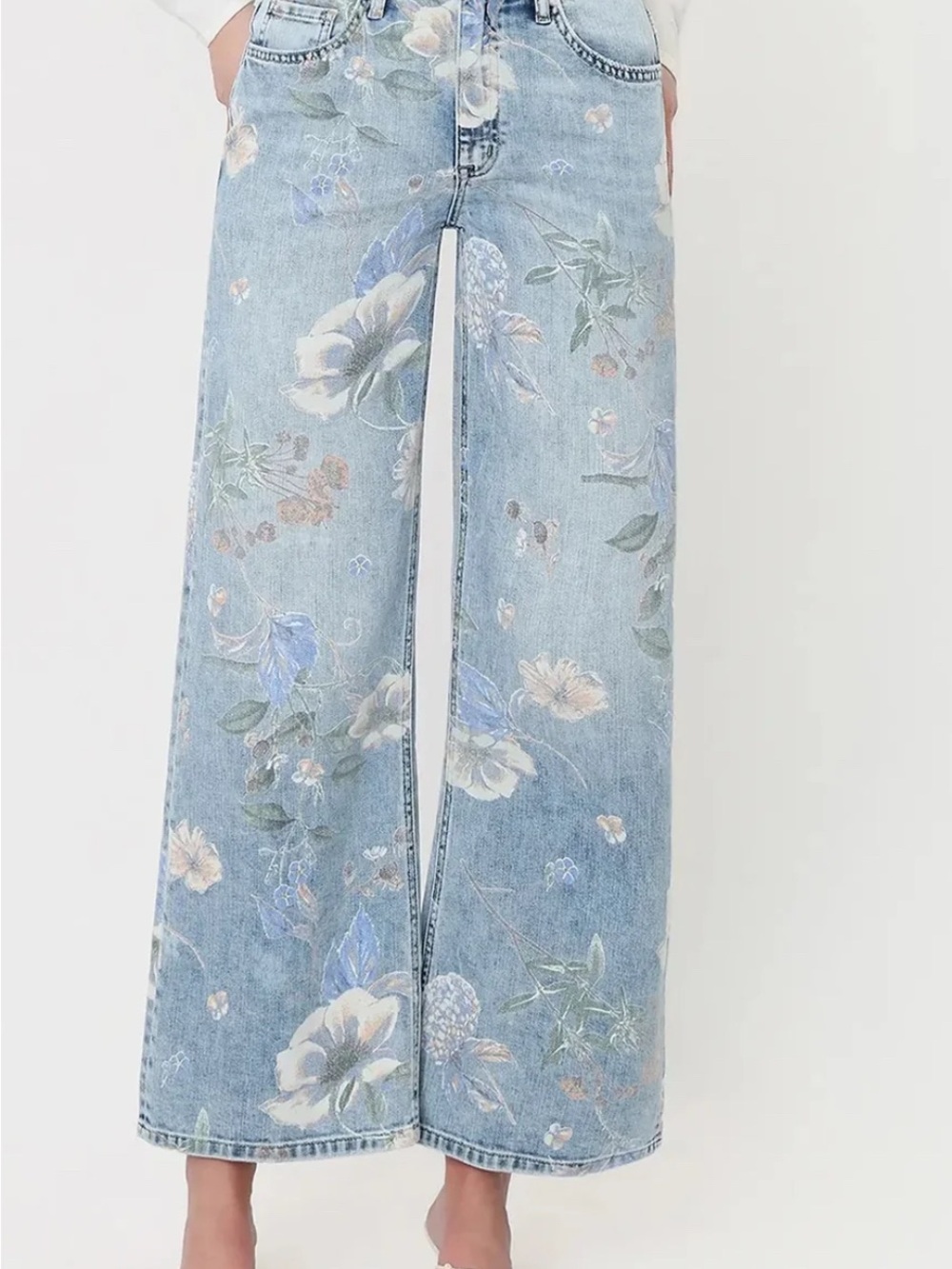 Vervet Super High Rise Floral Extreme Vintage Flare Jeans